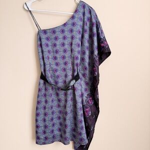 Teeze Me Asymmetrical Dress in Blue and Purple